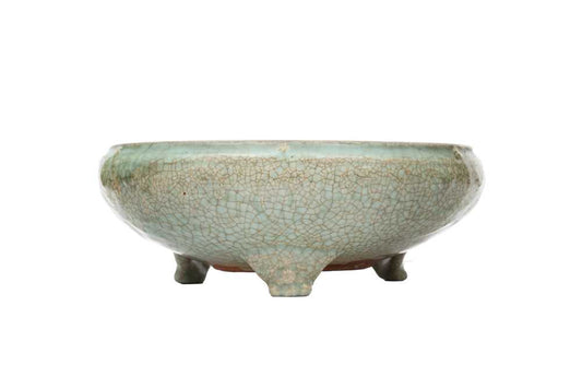 Celadon crackle tripod incense burner - Ming - Objects of Virtu